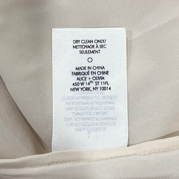 ALICE + OLIVIA Angelita Dress Women 4 Red Pink Sheer Stripe Ruffle Layered Party - Picture 15 of 16